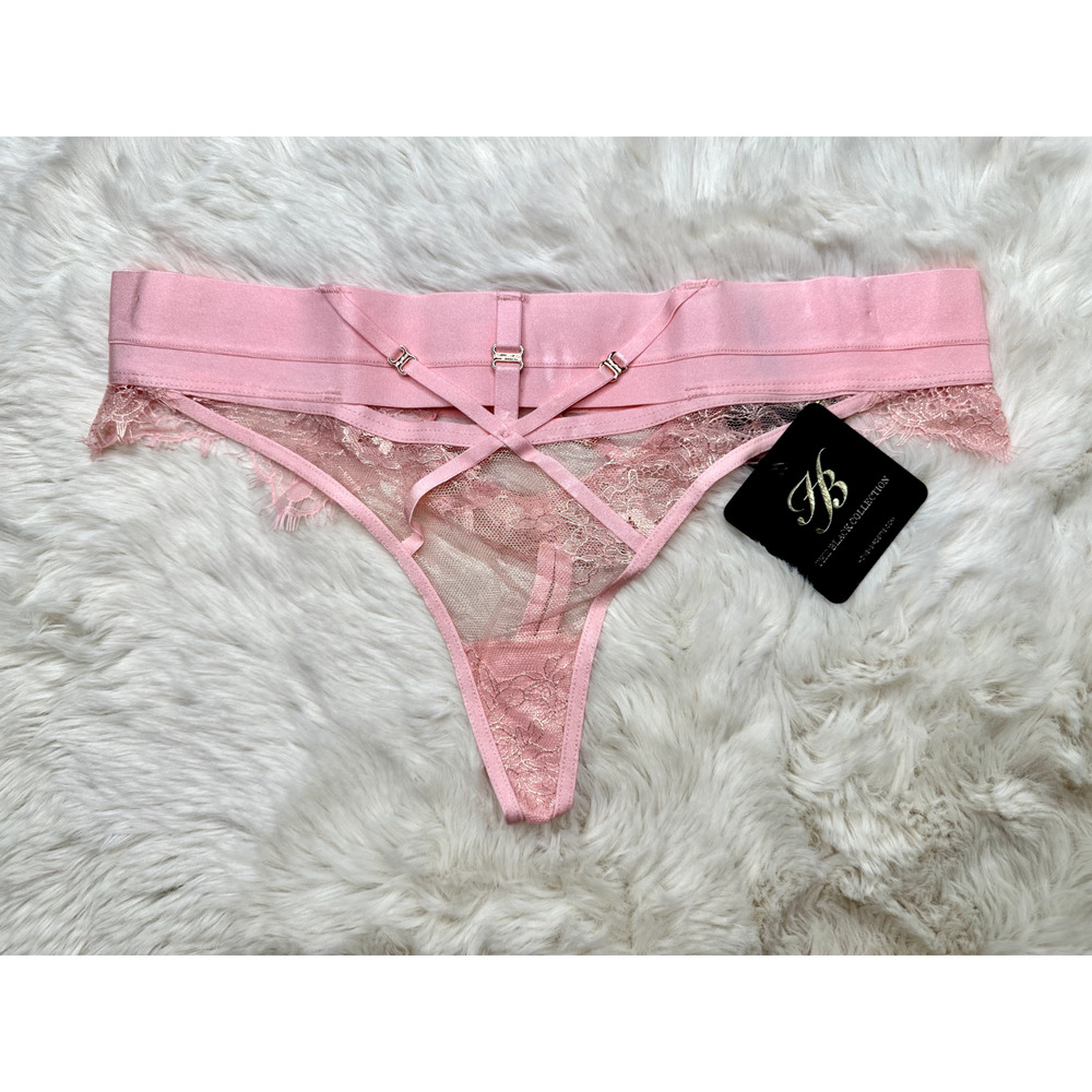 Honey Birdette BELINDA🩷 Light Pink Blush Lace Thong Small